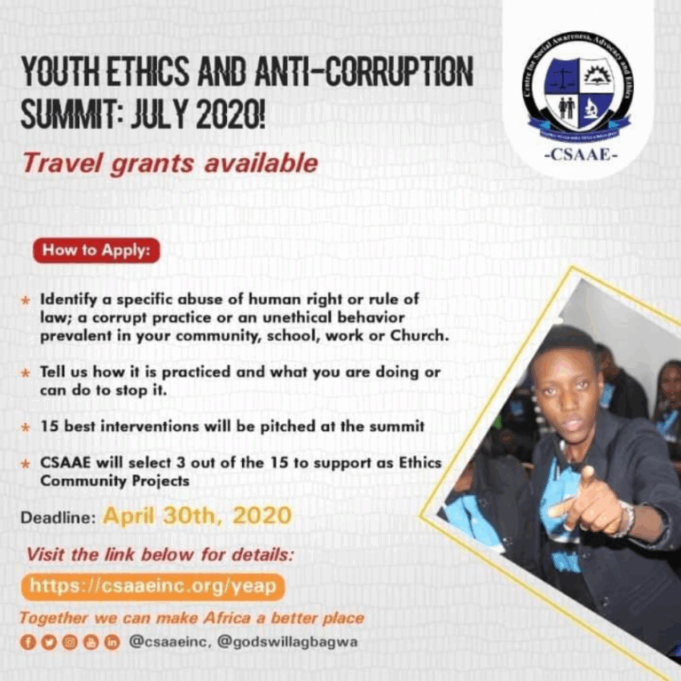 Youth Ethics and Anti-corruption Summit 2020 